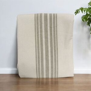 Pottery Barn Riviera Stripe 1 Panel Drape Linen Lined Sandalwood 50x108" Curtain